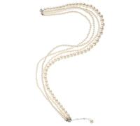 SUPVOX Multi-layer Faux Pearl Necklace for Women, Baroque Style Four-strand Choker with Glass Pearls, Vintage Layered Beads Clavicle Chain Suitable and Fashion Jewelry