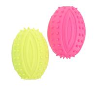 SUPVOX Multi-use Dog Toys 2 Pack Squeaky Rugby Balls for Puppies Dogs Chewing Toy Dog Training Toy Family-friendly