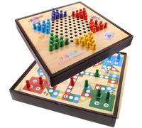 SUPVOX Multi Use Portable Chess for Adults Educational Wooden Chess Game Board Interactive Strategy Plaything Random Style Childrens Learning and Travel