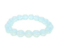 SUPVOX Natural 10mm Opal Bracelet for Women, Elastic Rope Hand Chain Jewelry, Korean Style Fashion Wrist Accessory for Daily Wear