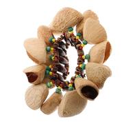 SUPVOX Natural Coconut Shell Handbell Craft Wristband Musical Instrument for Percussion Accessories African Nutshell Handbell Hand Chain for Women