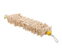 SUPVOX Natural Parrot Chewing Toy Corn Husk Hanging Bird Swing with Bell 26cm Large Parakeet Cage Accessory for Pet Birds Random Color