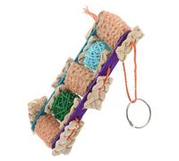 SUPVOX Natural Pine Cone and Wood Bird Chewing for Parrots, Hanging Foraging with Corn Husk and Colorful Chips, Sturdy Suspended Bird Cage Accessory for Macaws and Budgies