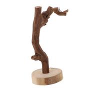 SUPVOX Natural Wood Bird Perches for Cage with Base, Parrot Perch Stand Offering Resistance to Deformation and Secure Gripping, for Training and Interacting with Birds Random Style