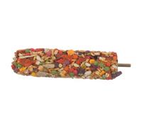 SUPVOX Natural Wood Foraging Perch for Parrots and Cockatiels with Edible Snack Stick, Bolt-on Metal Cage Mount, Supports Chewing Habits, for Breeding Cages and Bird Enrichment