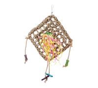 SUPVOX Natural Woven Straw Seaweed Sling Toy Parrot Hanging Chewing Plaything Bird Cage Decorative Toy