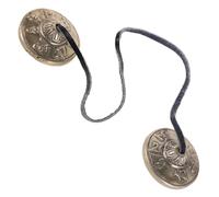 SUPVOX Nepalese Tingsha Finger Cymbals 4.5cm Mini Copper Meditation Bells for Yoga Sound Healing Tibetan Percussion Instrument Mindfulness Therapy