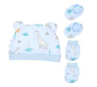SUPVOX Newborn Beanie Hat Mittens Set for Babies, Soft Cotton Material Elastic Design, Comfortable and Adorable, for Keeping Newborns Warm and Cozy