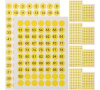 SUPVOX Number Stickers 1-100 Self-Adhesive Yellow Labels with Black Numbers 10 Sheets for Office Classroom and Inventory