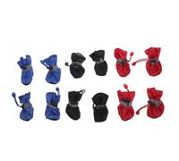 SUPVOX of Thickened Waterproof Dog Rain Boots with Strap to Fasten 3 Sets Comfortable Nylon Cloth and Cotton Material, Outdoor Pet Rain Shoes for Dogs