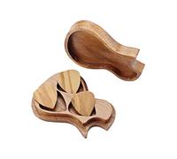 SUPVOX Olive Wood Pick for Guitar Handmade Guitar Picks Guitar-Shaped Case for Accessories Storage and Wooden Lovers for Practice Sessions
