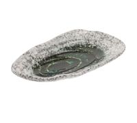 SUPVOX Outdoor Ceramic Bee Feeding Tray Green Oyster Shell Water Dish Butterfly Feeder for Garden Decoration and Bird Bath