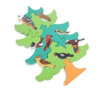 SUPVOX Owl Bird Tree Shape Puzzle Educational Cognitive Playthings for Safe Rounded Blocks for Interactive Learning and Early Development