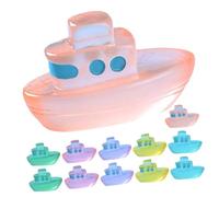 Supvox Pack of 12 Luminous Cruise Ship Decorations Miniature Boat Decor Floating Decoration Crafts Small Ornament Water Decorative Tiny Boat Mini Decoration Resin