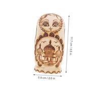 SUPVOX Paintable Russian Nesting Dolls with Double Headed Eagle Design Unfinished Wooden Matryoshka for DIY Crafts and Coloring Symbolic Birthdays and Holidays