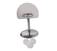 SUPVOX Parrot Basketball Hoop Silver Metal Stand Bird Educating for Cage Training and Chewing Entertainment Suitable for Pet Birds