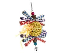 SUPVOX Parrot Chewing Toy Hanging Foraging Plaything Natural Paper Fiber Bite Sleeve Single Random Color Bird Cage Toy for Large Birds and Parakeets