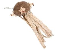 SUPVOX Parrot Foraging Hanging for Large Birds Coconut Shell Shredding Bird Chew with Tassel Safe Natural for Parakeets