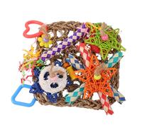 SUPVOX Parrot Hanging Bite Toy for African Grey and Indian Ringneck Parrots Natural Chew Toy Climbing Mat for Birds