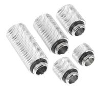 SUPVOX Pass-Through Fitting Extender Silver Colour for Computer Water Cooling System Brass G1/4 Inch Thread Resistant Against Wear with Silicone Sealing Ring for Efficient Connection