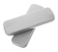 SUPVOX Pencil Boxes for Practical and Sturdy Silver 2pcs Tinplate with Upward Opening Lid Mini Pencil Case for School Supplies Storage