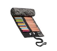 SUPVOX Pencil Roll Wrap with Beautiful Pattern with 72 Slots Large Capacity Canvas Space-Saving Portable Organizer Sturdy Roll-up Pencil Storage Case for Sketching and Coloring