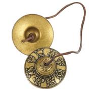 SUPVOX Percussion Instrument Copper with Harmonic Tones Meditation Cymbal Bell Handcrafted in Golden Finish for Religious Ceremony and Yoga Practice