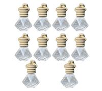 SUPVOX Perfume Fresh Wood Refillable 10pcs Bottles and Glass Car Essential Oil Diffuser Pendant for Hanging, Easy to String and Distribute Fragrance, for Anniversary Rearview Mirror
