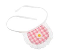 SUPVOX Pet Bandana Bib: Pet Cotton Bib - Washable Dog Neckerchief Scarf with Lattice Pattern & Flower Decor - Puppy Apparel Accessories for Small Dogs and Cats