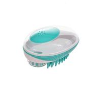 SUPVOX Pet Bathing Massage Brush for Dogs and Cats Gentle Grooming Tool with Shampoo Dispenser Soft Bristles for Comfortable Hair Washing and Detangling Green