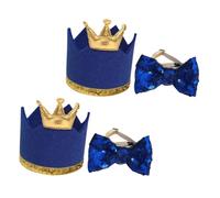 SUPVOX Pet Birthday Crown Set for Dogs Cats Festive Party Hats with Bows Lightweight Comfortable for Pet Celebrations Social Media Moments Various