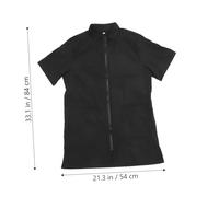 SUPVOX Pet Grooming Apron Nylon Uniform with Half Sleeves Anti-static Bath Smock for Salon Beauticians and Home Use Black
