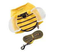 SUPVOX Pet Harness Set with Breathable Vest and Thick Rope Leash Lightweight Soft Padded Dog Vest Harness for Training and Walking Yellow for Comfortable All Day Wear