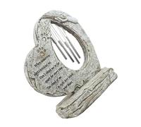 SUPVOX Pet Loss Memorial Stone with Wind Chimes Heart Shaped Tombstone for Dogs and Cats Weather Resistant Grave Marker for Garden Patio Backyard Remembrance