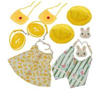 SUPVOX Pet Rabbit Clothes Set with Leash 2 Pieces Large Size M Watermelon and Banana Patterns Bunny Costume Accessories for Indoor and Outdoor Use