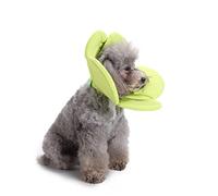 SUPVOX Pet Recovery Collar Cloth Wound Healing Protective Elizabethan Dog Necklace Circular Collar Green Flower Size s for Puppies and Cats
