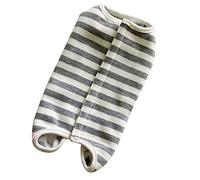 SUPVOX Pet Surgery Wear Dog Recovery Suit Four-leg Striped Cotton Surgical Protective Coat Gray l Size Post-operation Body Suit for Dogs after Surgery