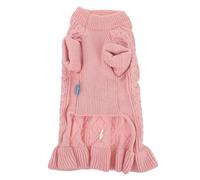 SUPVOX Pet Sweater Pink Acrylic Fibres Dog Sweater Cat Knitted Clothes Comfortable Skin-friendly Charming Design for Birthday Parties Daily Wearing