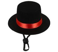 SUPVOX Pet Top Hat for Dogs and Cats Black Bowler Hat for Small Pets with Adjustable Fit Great for Birthday Parties, Holiday Events, and Photo Sessions 4.3 X 4.3 X 2.4 Inches