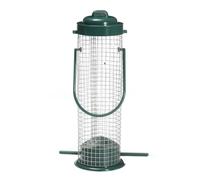 SUPVOX Plastic Bird Feeder Tube with Iron Grids Comfort Perches Housing Hanging Outdoor Window Feeder for Nature Lovers