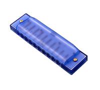 SUPVOX Plastic Harmonica Musical Instrument for Beginners Blue Educational Suitable for Blues Folk Pop with Streamlined Design
