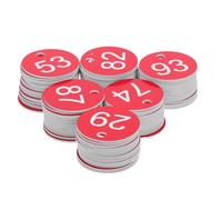 SUPVOX Plastic Numbered Disc Tag with Red Colour for Easy Recognition and Versatile Applications, of 1-100 Numbered Cards Suitable for Indoor Party Decoration