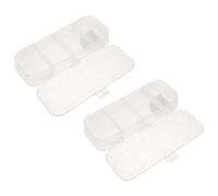 SUPVOX Plastic Pen Case Double-Layer Transparent 2PCS Lightweight Pencil Storage Box with Buckle for Students