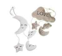 SUPVOX Plush Hanging Cloud and Moon Wind Chime with Music for Stroller Crib Soft Sensory Rattle for Boys