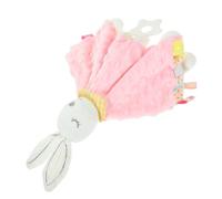 SUPVOX Plush Rabbit Taggy Security Blanket for Babies 0-1 Year with Soothing Teething Toy, Soft Comforter for Sleep and Nursery Use