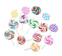 SUPVOX Polymer Clay Candy Pendant Charms 30Pcs Lollipop Beads for DIY Jewelry Making Bracelets Necklaces Keychain Craft Supplies for Random Color