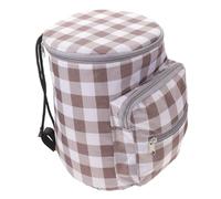 SUPVOX Portable Baby Diapers Bag and Infant Items Organizer Hanging Nursery Storage Pouch Brown Plaid Lightweight Suitable for Stroller Travel