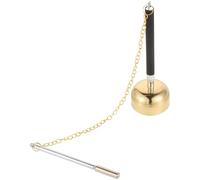 SUPVOX Portable Copper-finished Instrument for Temple Ritual Retractable Chain and Mallet Vintage Music Instrument for Buddhist Meditation and Worship