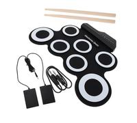 SUPVOX Portable Hand Roll up Electric Drum Set Silicone Material with USB Charging Black Colour Pure Sound Quality, for Drum Set Learning and Beginners