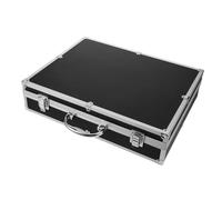 SUPVOX Portable Microphone Carrying Case 4pcs Hard Aluminum Storage Box with Handle for Wireless Handheld Microphones Travel Organizer Black